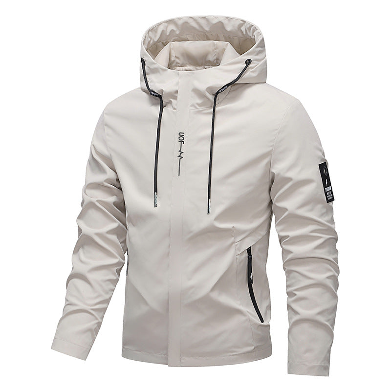European Size Hooded Slim Fit Casual Jacket Men's Lightweight