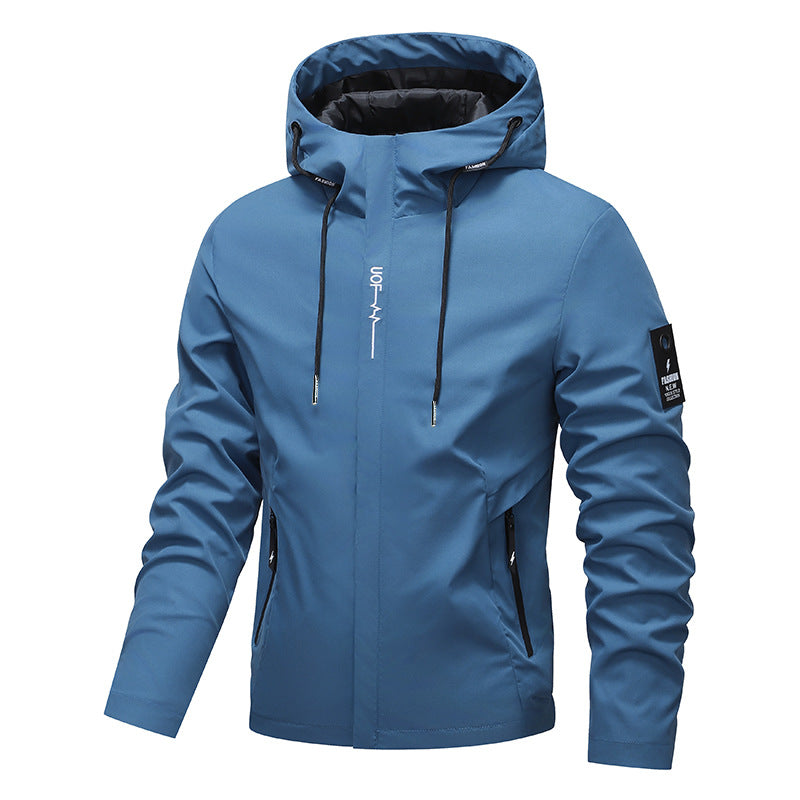 European Size Hooded Slim Fit Casual Jacket Men's Lightweight
