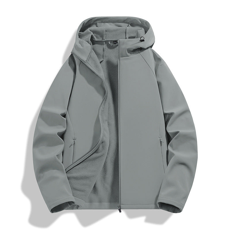 Men's Hooded Softshell Jacket Windproof Waterproof Outdoor Coat