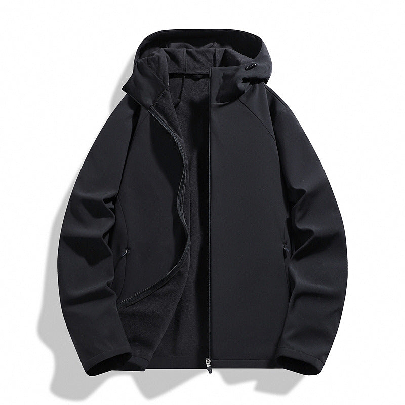 Men's Hooded Softshell Jacket Windproof Waterproof Outdoor Coat