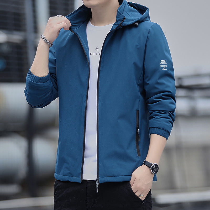 Men's Hooded Fleece-Lined Outdoor Jacket Thickened Winter Coat