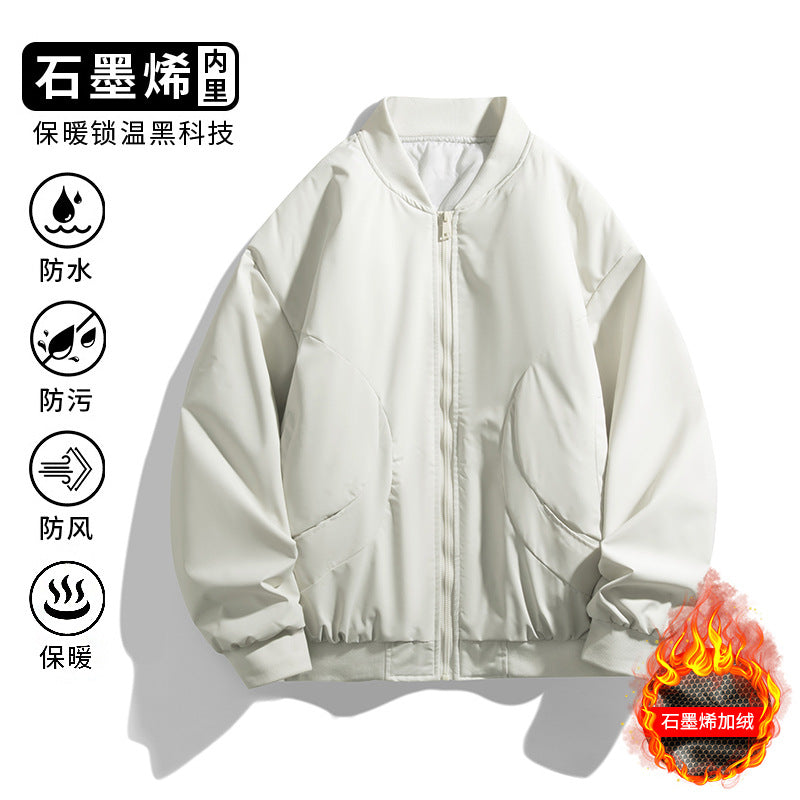 Men's American Retro Baseball Jacket Thickened Windproof Coat