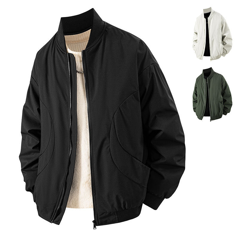 Men's American Retro Baseball Jacket Thickened Windproof Coat
