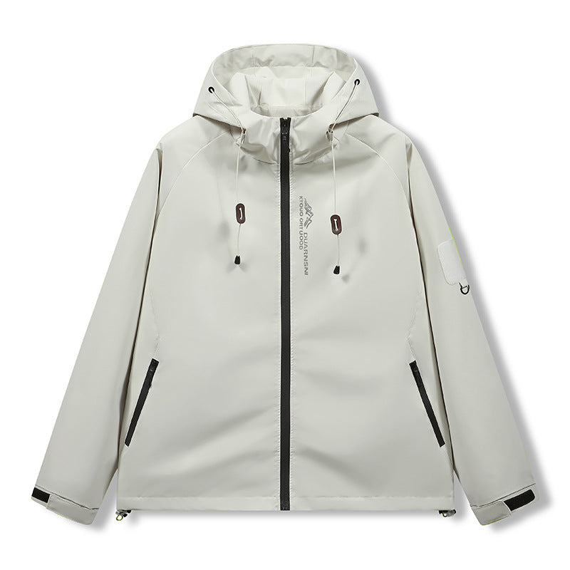 Men's Hooded Waterproof Multi-Pocket Outdoor Mountaineering