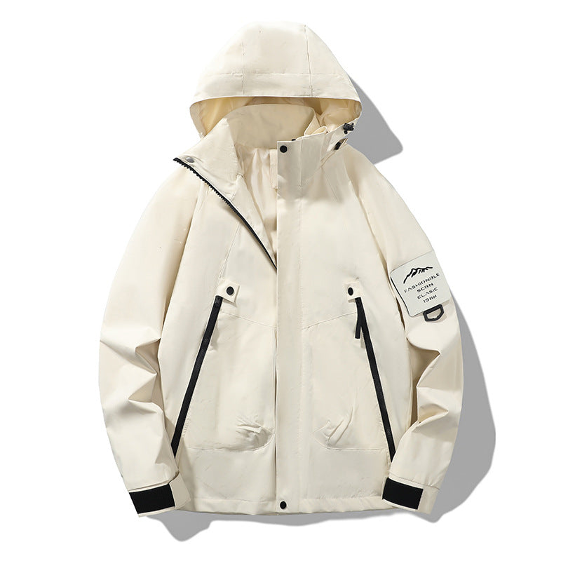 Men's Hooded Waterproof Workwear Jacket Outdoor Casual Windproof