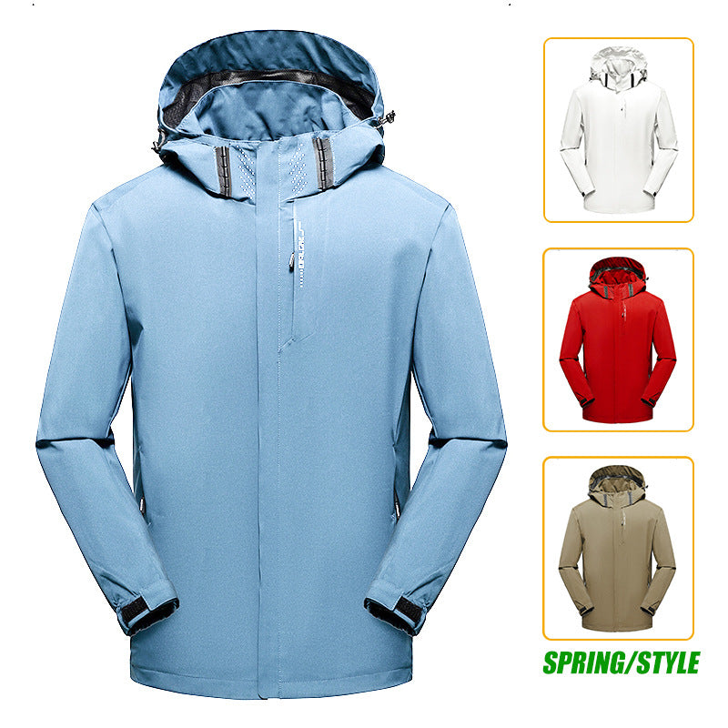 Men's Waterproof Windproof Outdoor Mountaineering Jacket Hooded