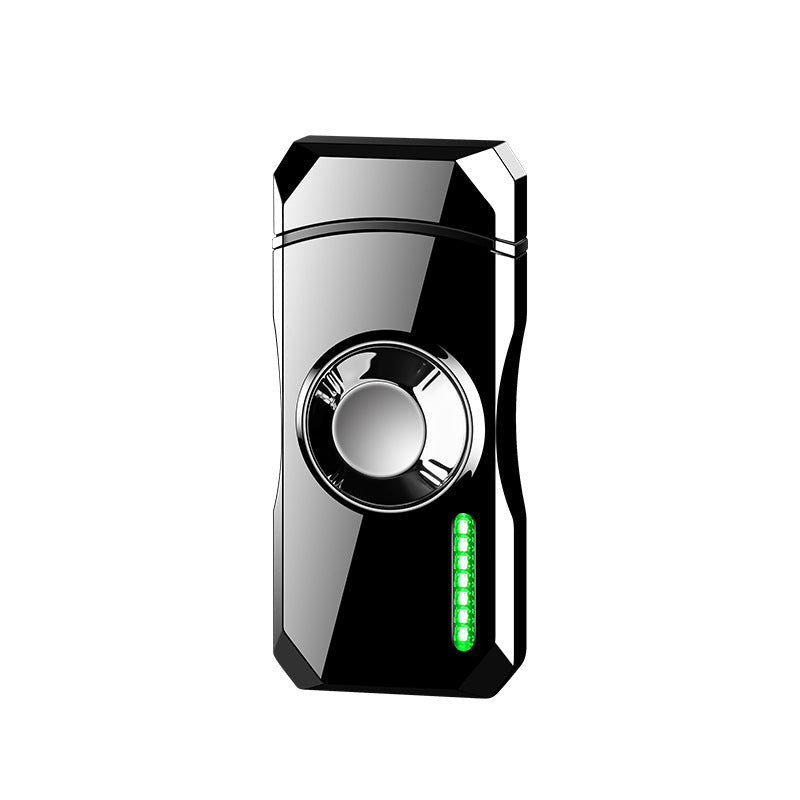 Black ice Smart Voice-Activated Fingertip Gyro Spinning Windproof Rechargeable Lighter