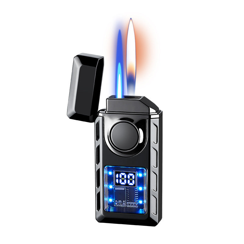 Yashi black High-Tech Voice-Control Smart Dual-Flame Transparent Windproof Rechargeable Lighter
