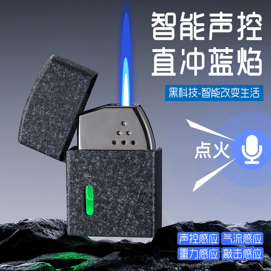 Voice-Activated Smart Sensor Inflatable Windproof Lighter Black