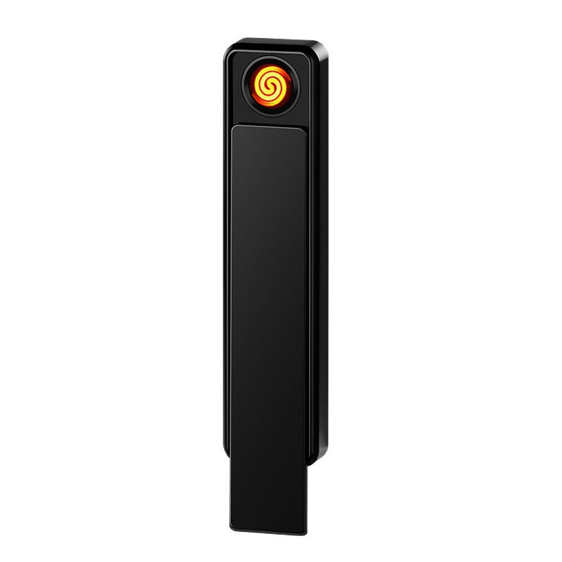 Black gold Portable USB Rechargeable Silent Electric Cigarette Lighter with Laser Engraving