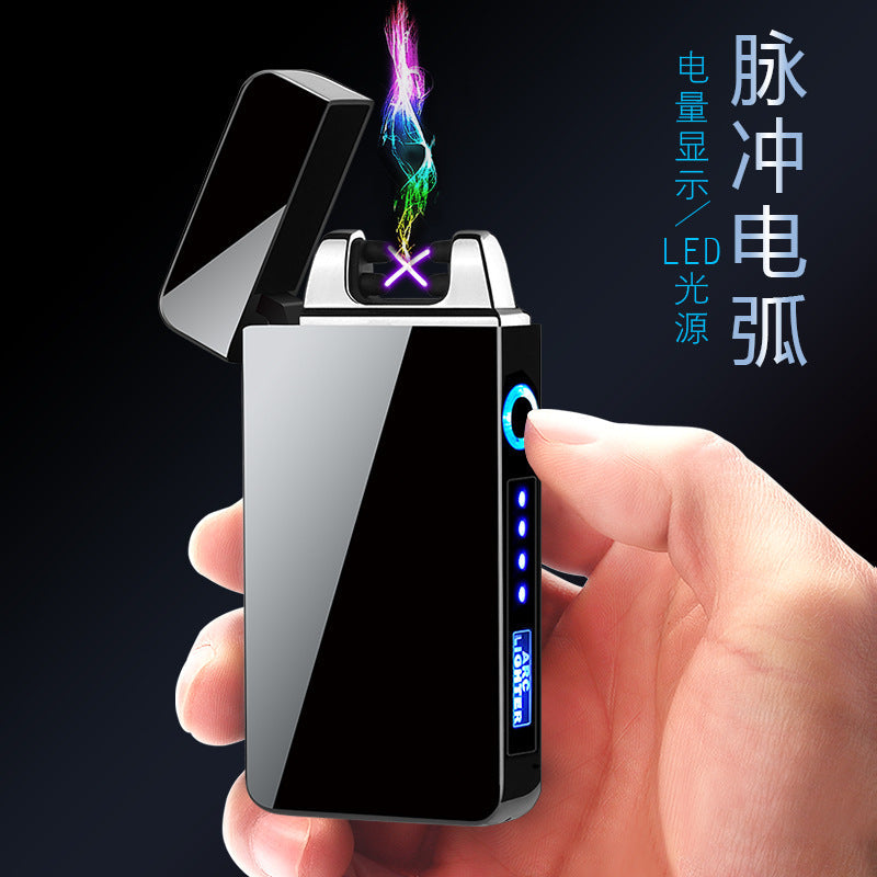 JL613 Creative Power Display Dual Arc USB Rechargeable Windproof