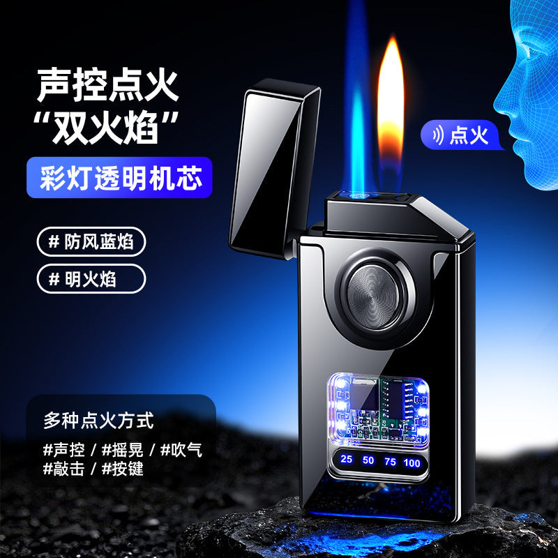 Voice-Control Smart Rechargeable Dual Flame Windproof High-Tech