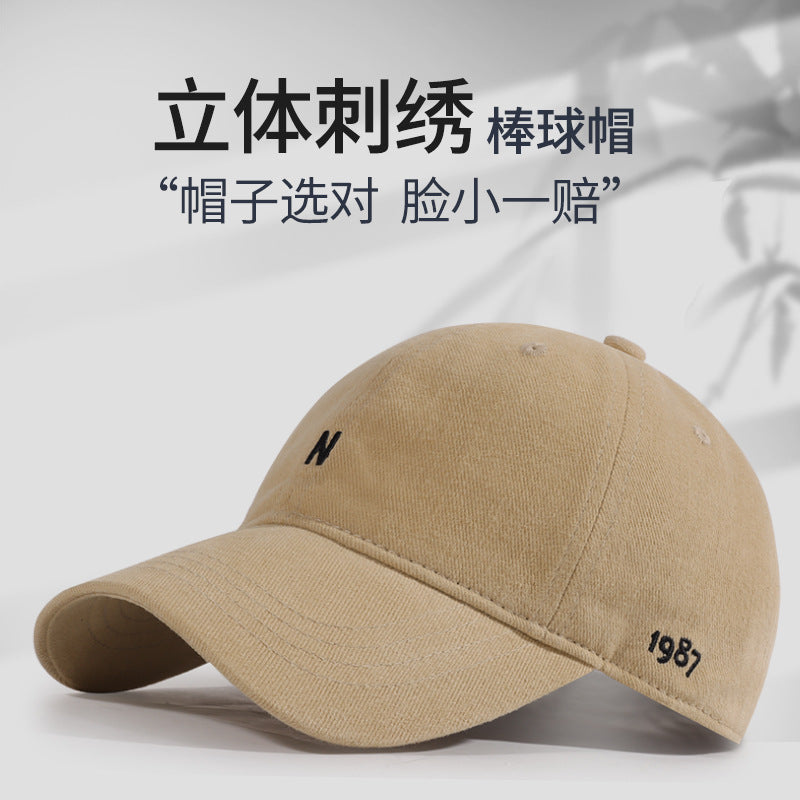 Unisex Cotton Embroidered Baseball Cap Korean Style Sunshade Hat