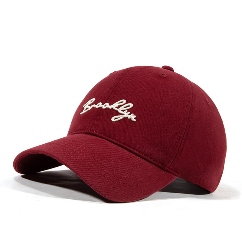 Unisex Cotton Embroidered Baseball Cap Korean Style Adjustable