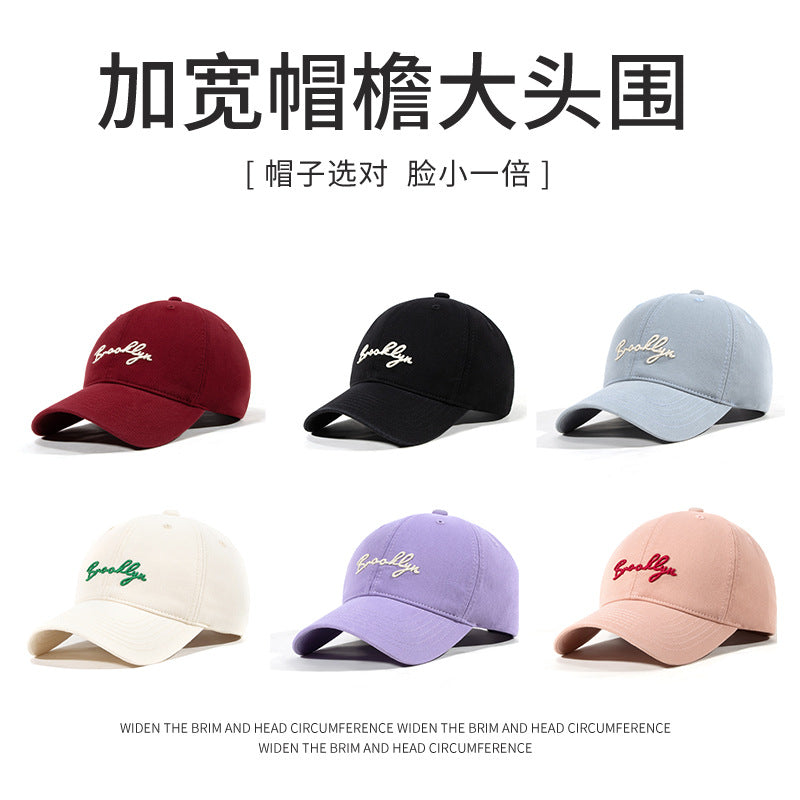 Unisex Cotton Embroidered Baseball Cap Korean Style Adjustable