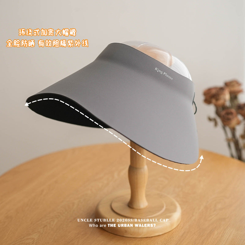 Seamless Breathable Foldable Large Brim Empty Top Sun Hat