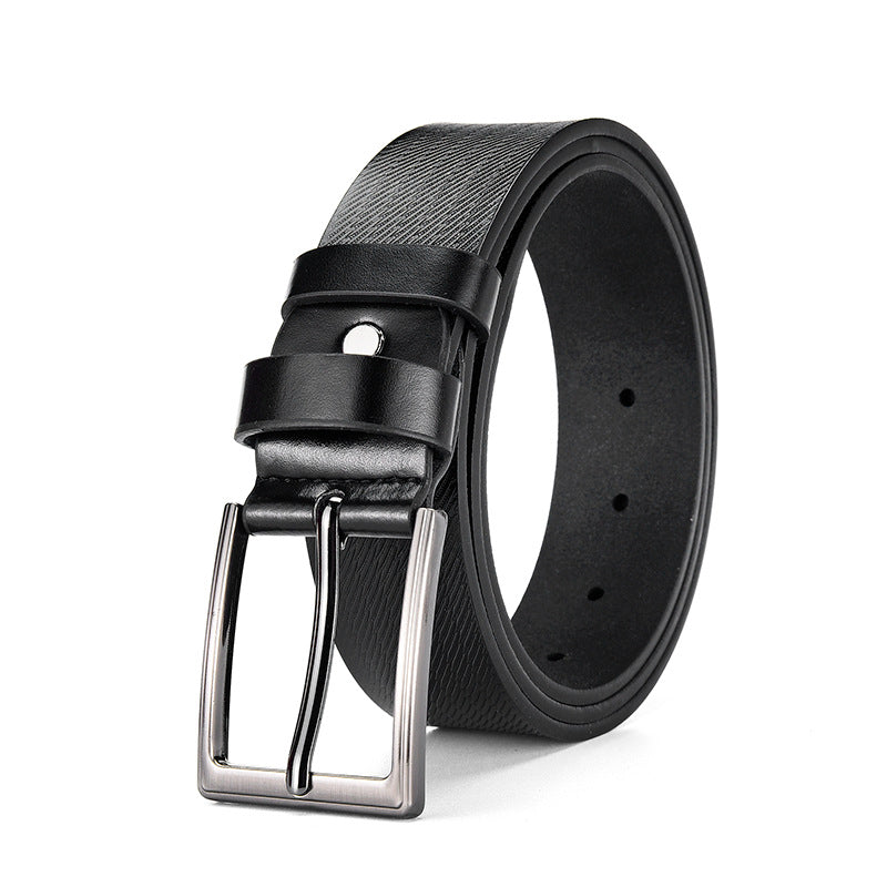 Style 1 [Black] men's Business Casual Pin Buckle Belt for Denim Wear