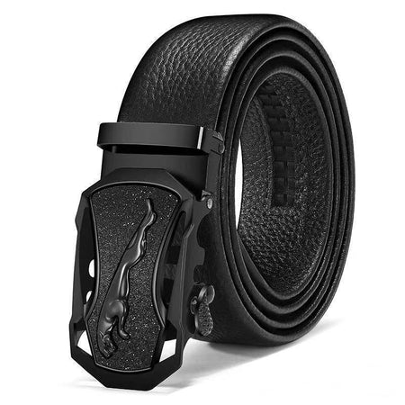 Style 1 men's Pebbled Leather Business Belt with Custom Buckle Gift Box
