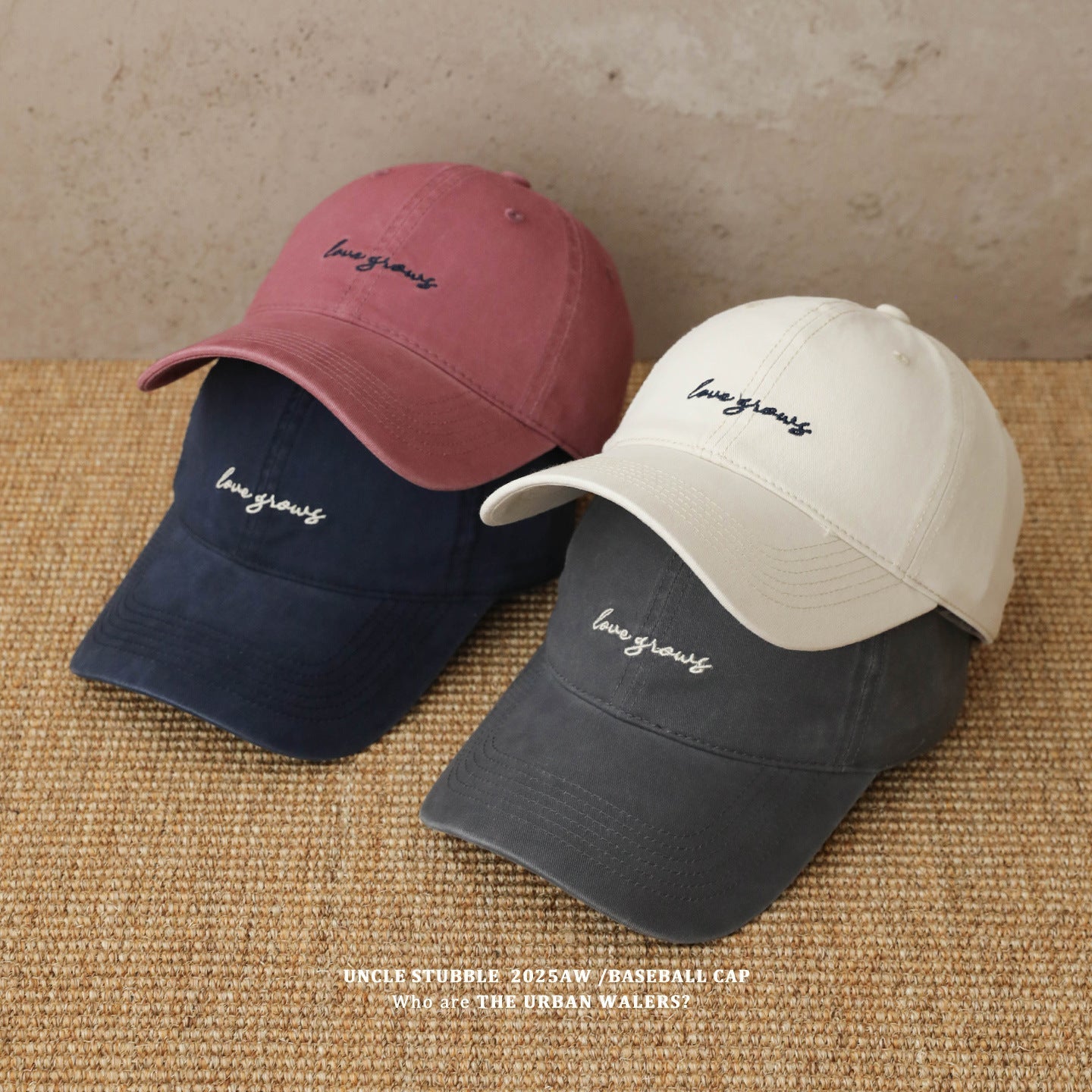 Korean Style Soft Top Embroidered Unisex Oversized Cap