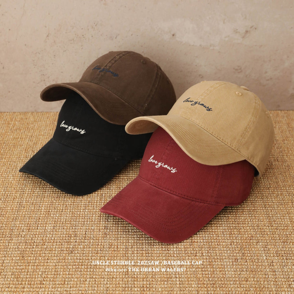 Korean Style Soft Top Embroidered Unisex Oversized Cap