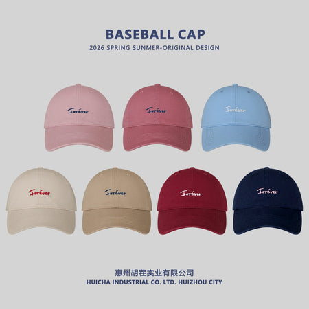 Korean Style Simple Embroidered Wide Brim Unisex Sun Hat