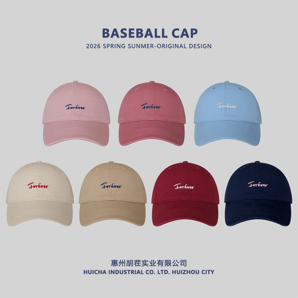 Korean Style Simple Embroidered Wide Brim Unisex Sun Hat