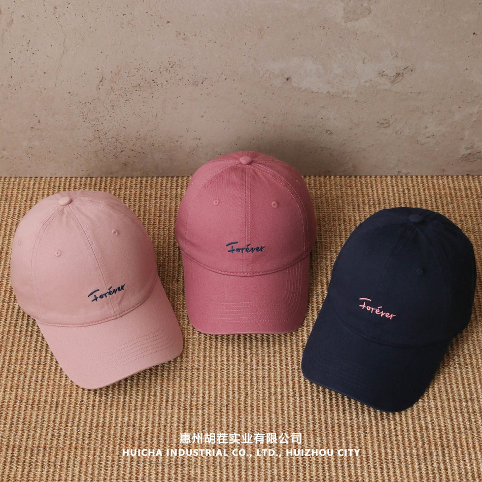 Korean Style Simple Embroidered Wide Brim Unisex Sun Hat