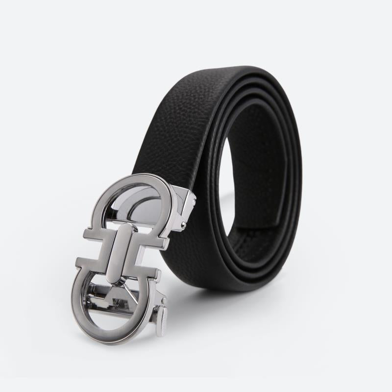 Gun Buckle Counter Gift Box Style men's First-Layer Cowhide Automatic Buckle Business Belt