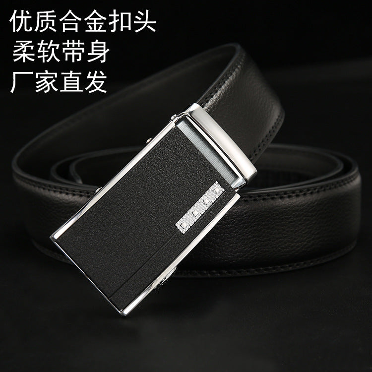 Men's Genuine Cowhide Automatic Buckle Fashion Belt
