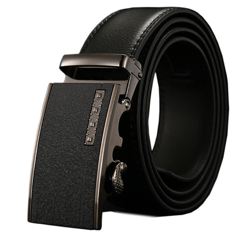 Gold Buckle men's Genuine Cowhide Automatic Buckle Fashion Belt