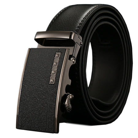 Gold Buckle men's Genuine Cowhide Automatic Buckle Fashion Belt