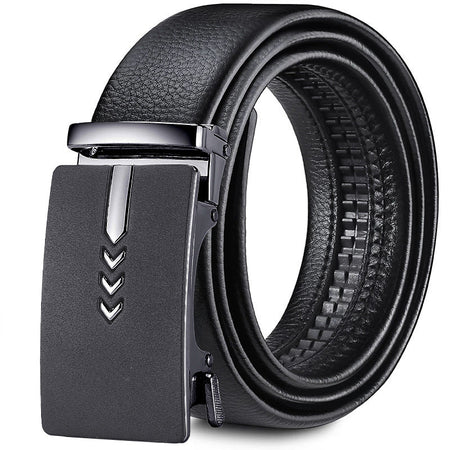 Style 1 Gold men's Pebbled Leather Automatic Buckle Formal Belt
