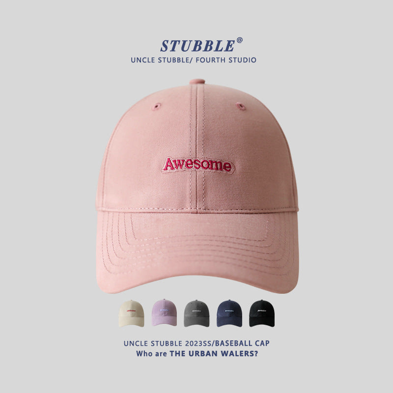 Deep Fit Wide Brim Unisex Pink Soft Top Baseball Cap