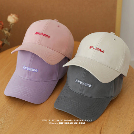 Deep Fit Wide Brim Unisex Pink Soft Top Baseball Cap