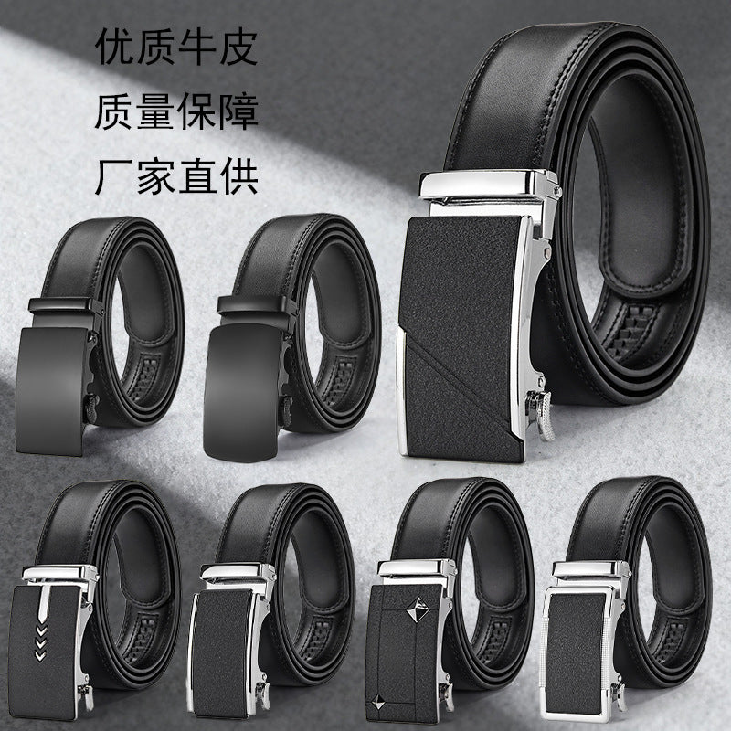 Men's Pure Leather Automatic Buckle Business Casual Belt