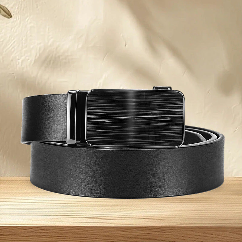 Men's Genuine Cowhide Automatic Buckle Business Belt