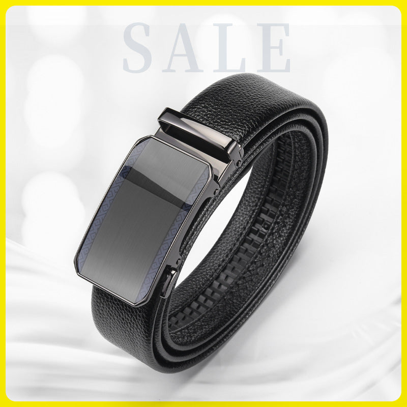 Golden Cross [Alloy Buckle] men's Automatic Buckle Business Casual Leather Belt