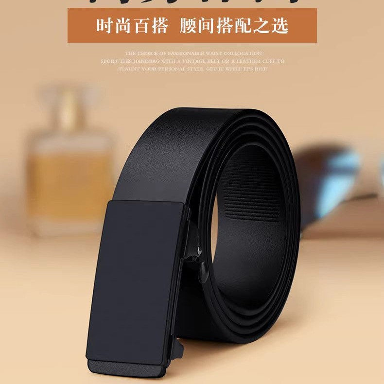 Men's Automatic Buckle Casual Leather Belt for Jeans Wear