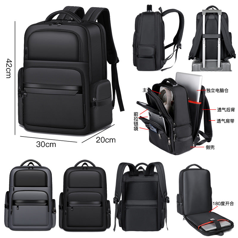 Large Capacity Nylon Business Laptop Backpack for 15 Inch