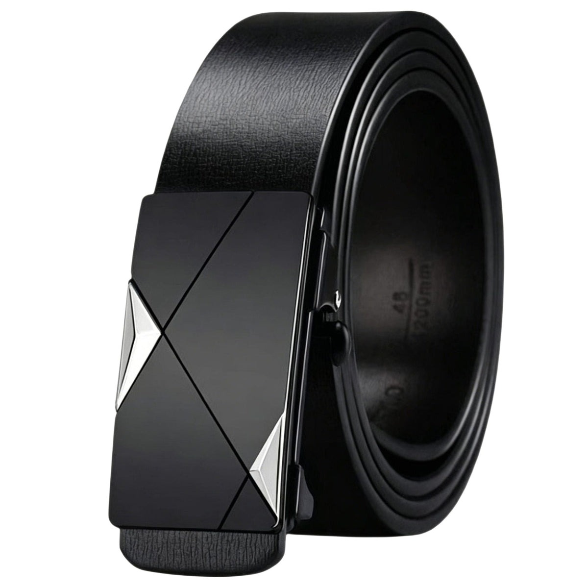 Black Gold Triangle men's Toothless Automatic Buckle Casual Leather Belt