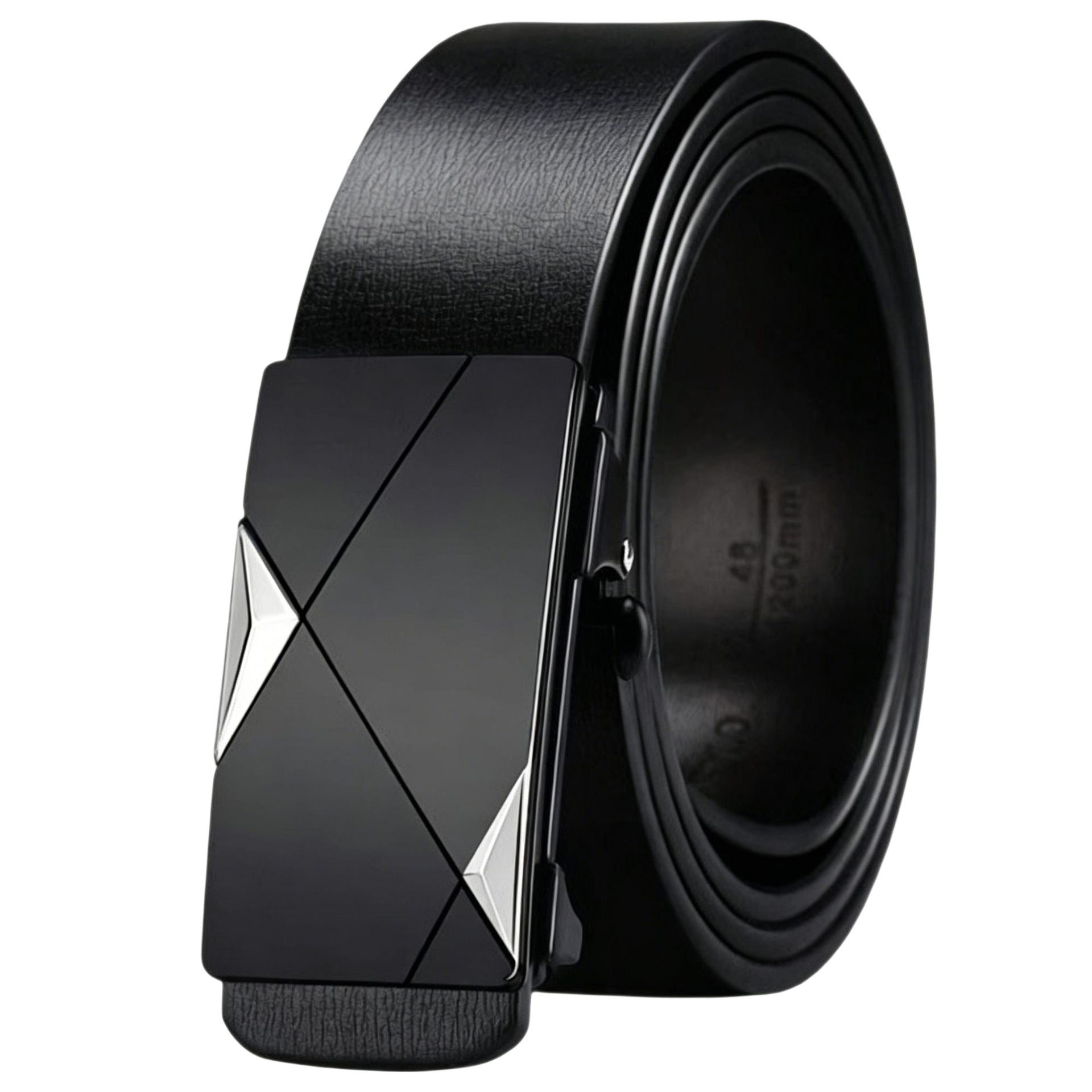 Black Gold Triangle men's Toothless Automatic Buckle Casual Leather Belt