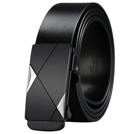 Black Gold Triangle men's Toothless Automatic Buckle Casual Leather Belt