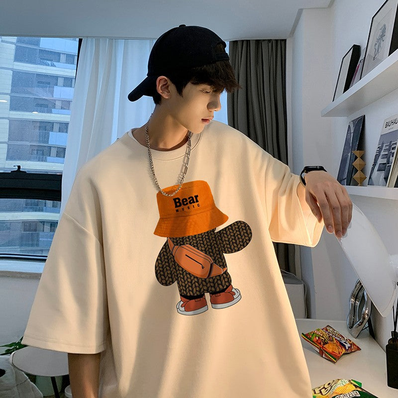 Men's Oversized Summer Heavy Cotton Half Sleeve T-Shirt