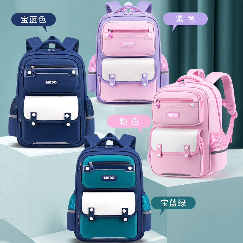 Lightweight Water-Repellent School Backpack for Grades 1–6