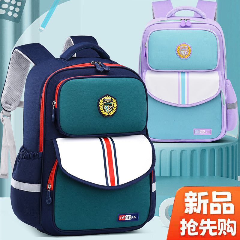 Waterproof Oxford School Backpack for Kids with Burden Reduction