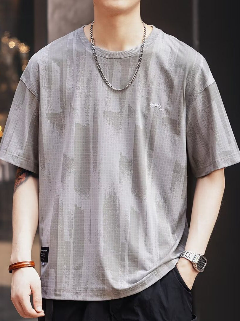 Men's Tie-Dye Loose Fit Half Sleeve Gradient T-Shirt