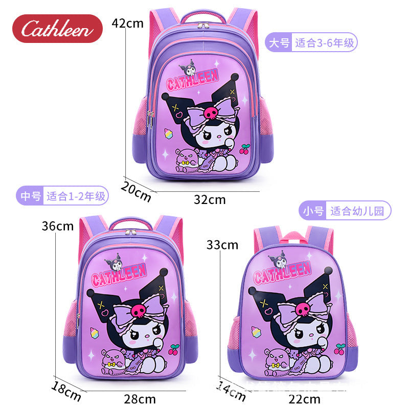 Kuromi Cartoon Waterproof School Backpack for Kids Ages 3–4