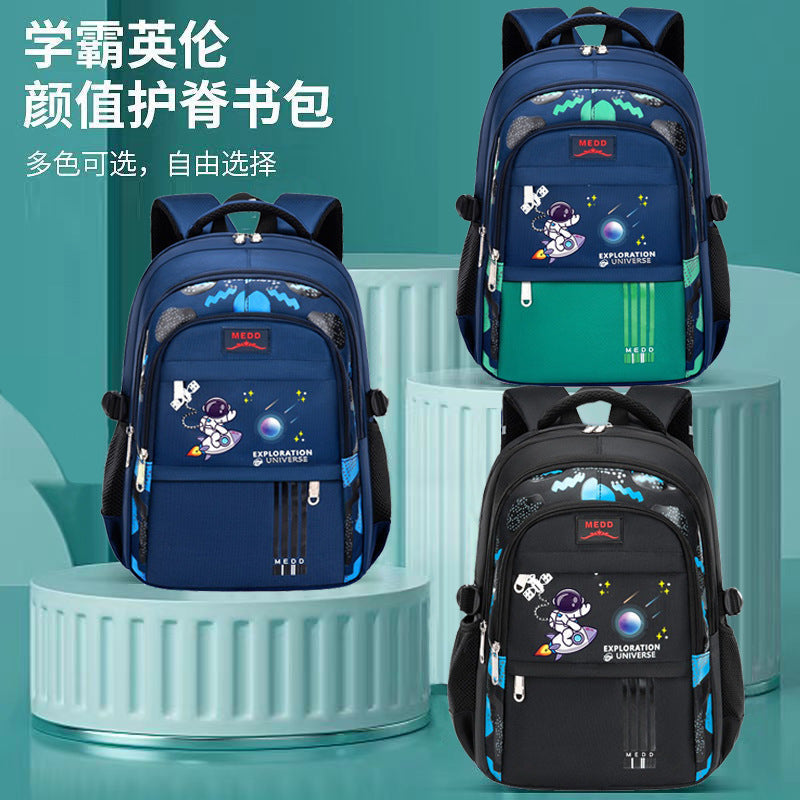 Lightweight Nylon School Backpack for Kids with Spine Support