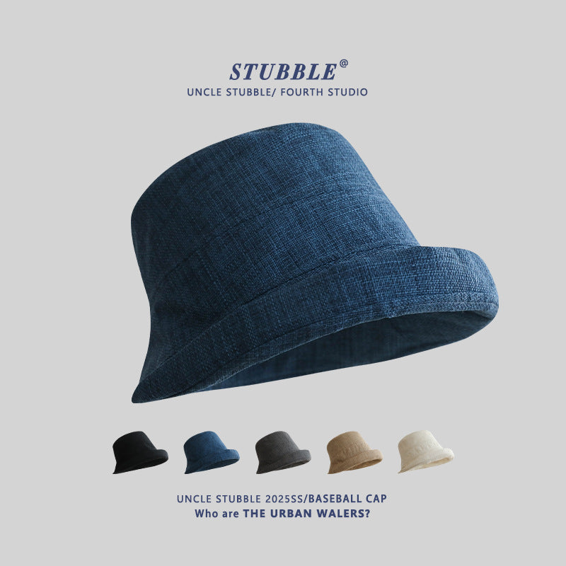 Japanese Artistic Cotton Linen Unisex Curled Basin Hat