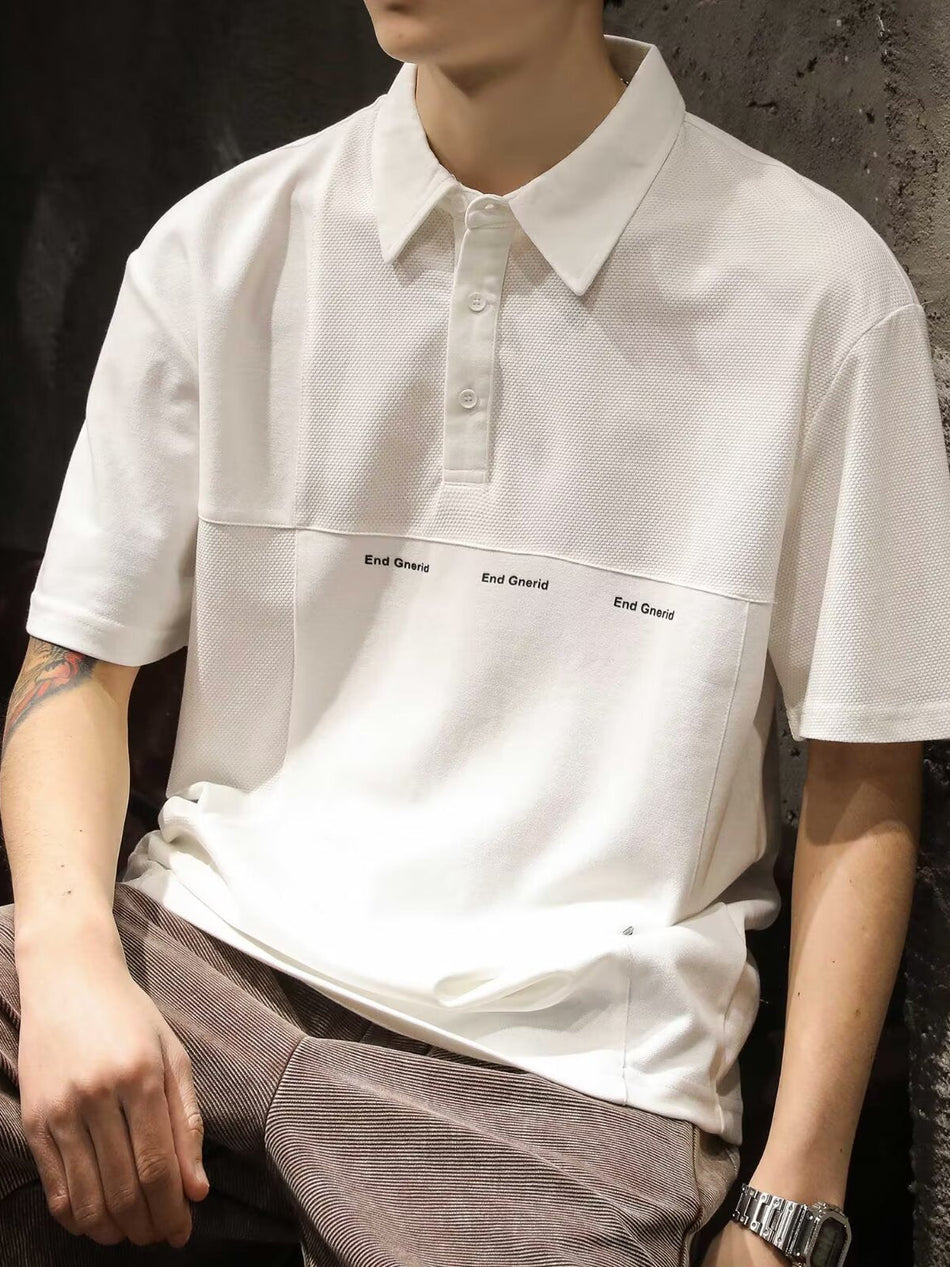 Men's Loose Fit Summer Polo Shirt with Lapel Collar Plus Size